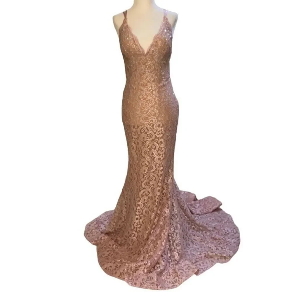 blush pink fitted prom dress Sherri Hill 57751